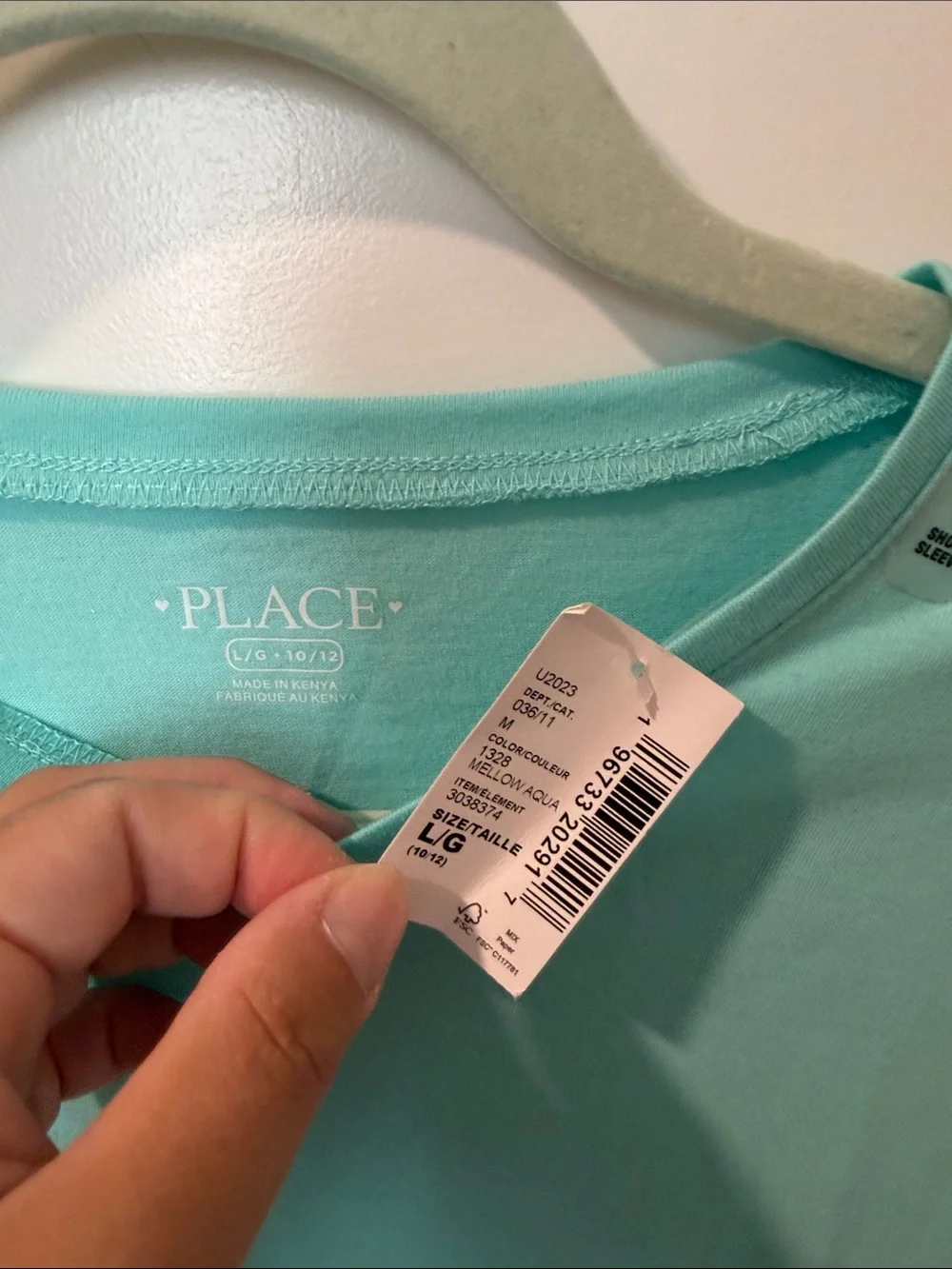 The Children's Place girls size 12 NWT White & Mint Green - Shorts & Tee